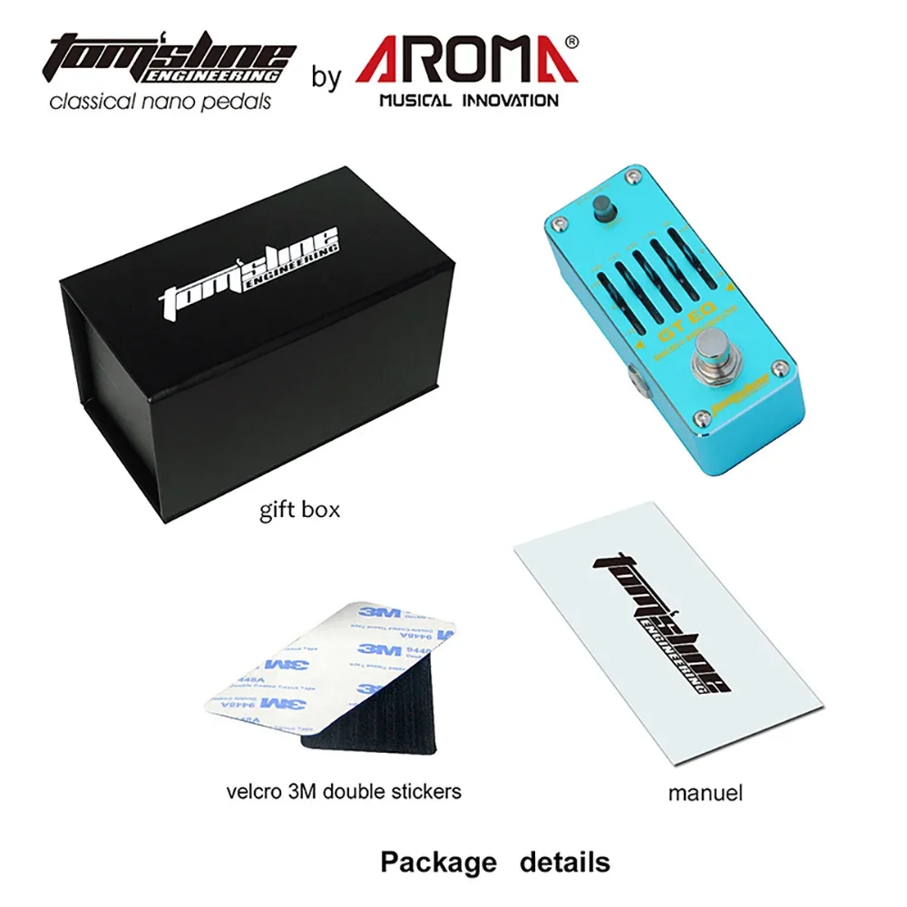 AROMA AEG-3 Pedal de efecto de guitarra eléctrica EQ Pedal ecualizador analógico de 5 bandas DC 9V Mini accesorios de guitarra de efecto único
