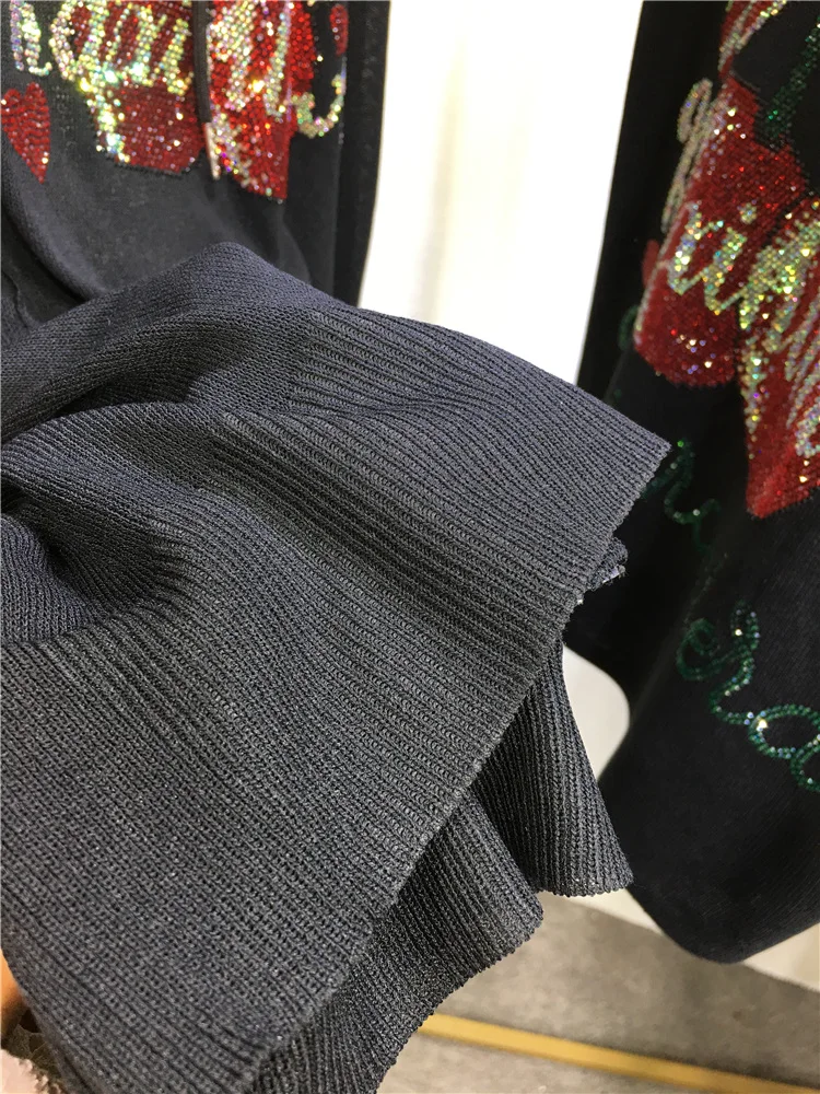 Heavy Industry Hot Diamond Sunscreen Shirt Thin Black Loose Light Breathable Ice Silk Vest Cherry Pattern Spring and Summer Top