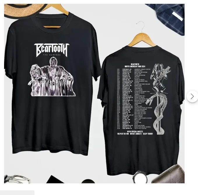 

Двухсторонняя рубашка Beartooth 2024 Tour, рубашка 2024
