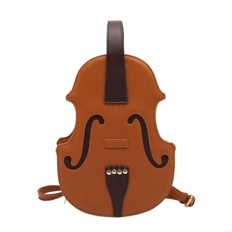 

X7XC Violin PU Leather Backpack School Handbag Travel Daypack for Teenager Girl