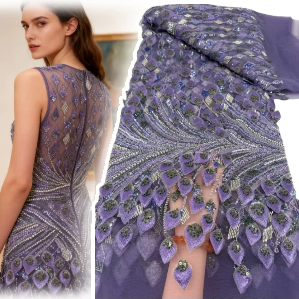 

Африканская кружевная ткань с бисером 2026, оптовая продажа, горячая распродажа в Нигерии, кружевная ткань с блестками, кружевная ткань для женских вечерних платьев 5 лет 1874