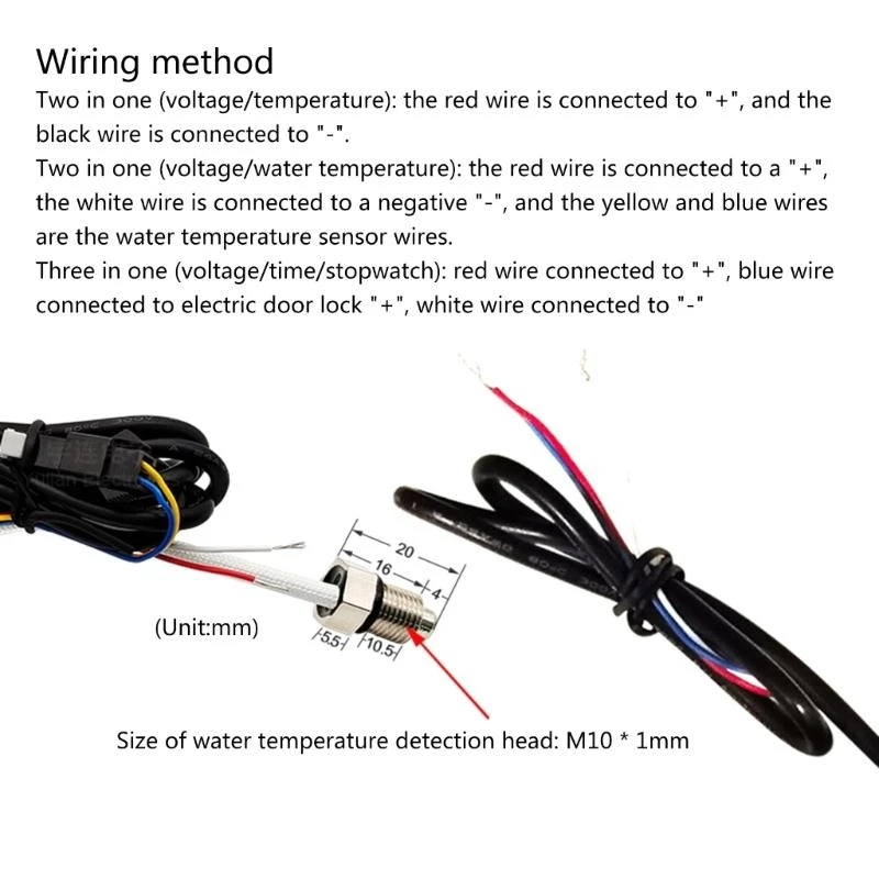 Multifunction Voltimetro Digital Time Clock Thermometer Voltmeter DC12V 3 In 1 LED Display for Motorbike Boats Car H9EE
