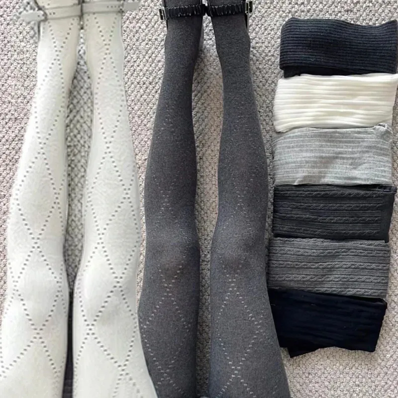 

Retro Rhombic Jacquard Pantyhose Autumn Winter Basic Tights High Elastic Slim Stockings Pantyhose Silky Footed Tights for Party