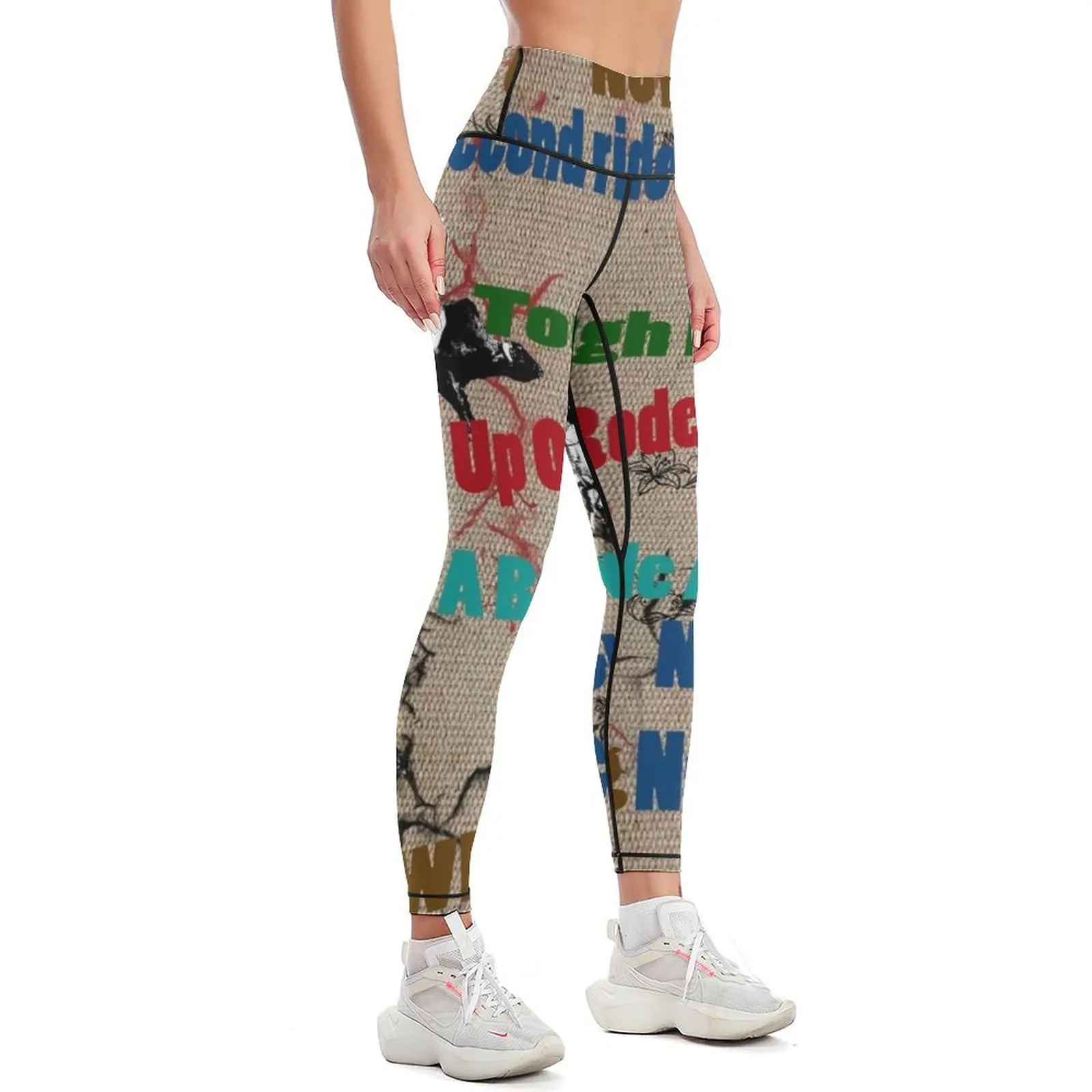 RODEO ART, RODEO TEE SHIRTS, ROUGH STOCK RIDERS Leggings trousers active wear Womens Leggings