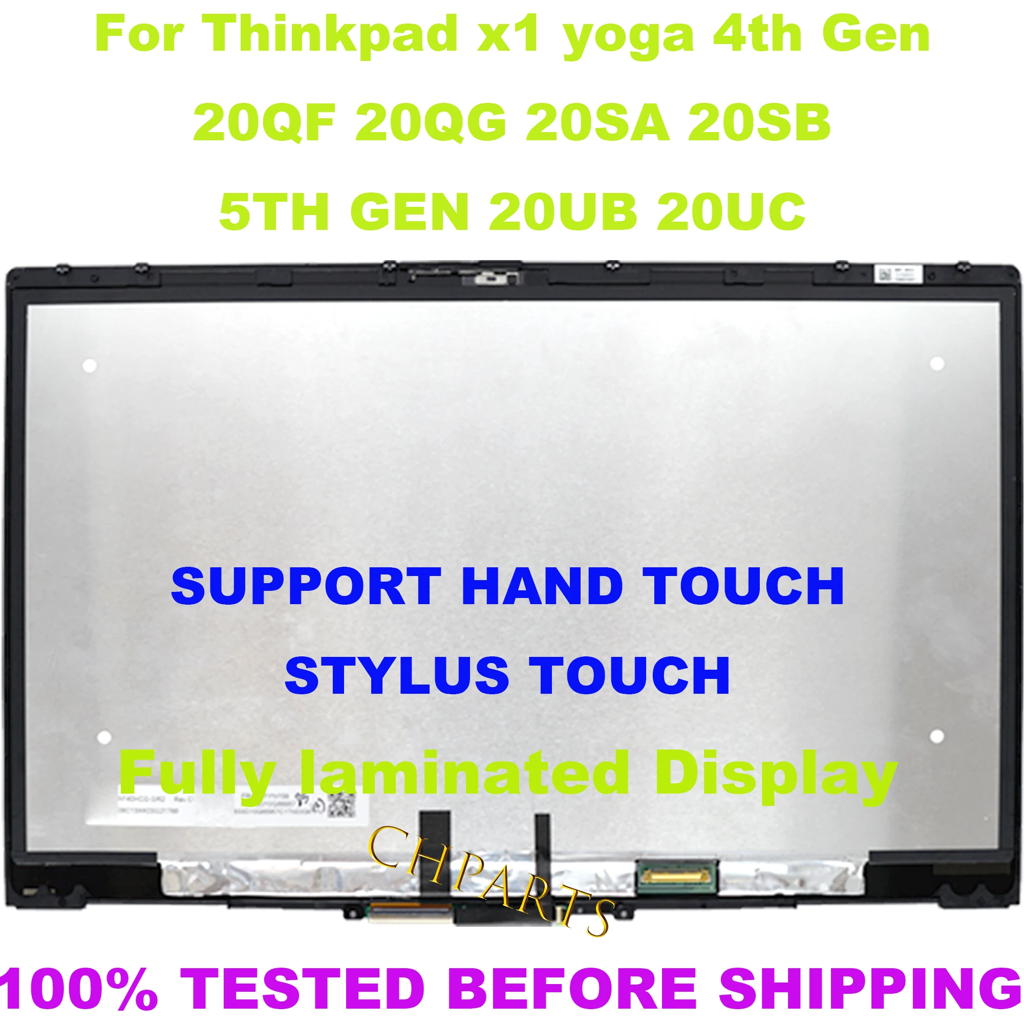 For Lenovo ThinkPad X1 Yoga 4TH 5TH GEN 20QF 20QG 20SA 20SB 20UB 20UC 14" LCD Touch Screen Assembly Replacement Display Panel