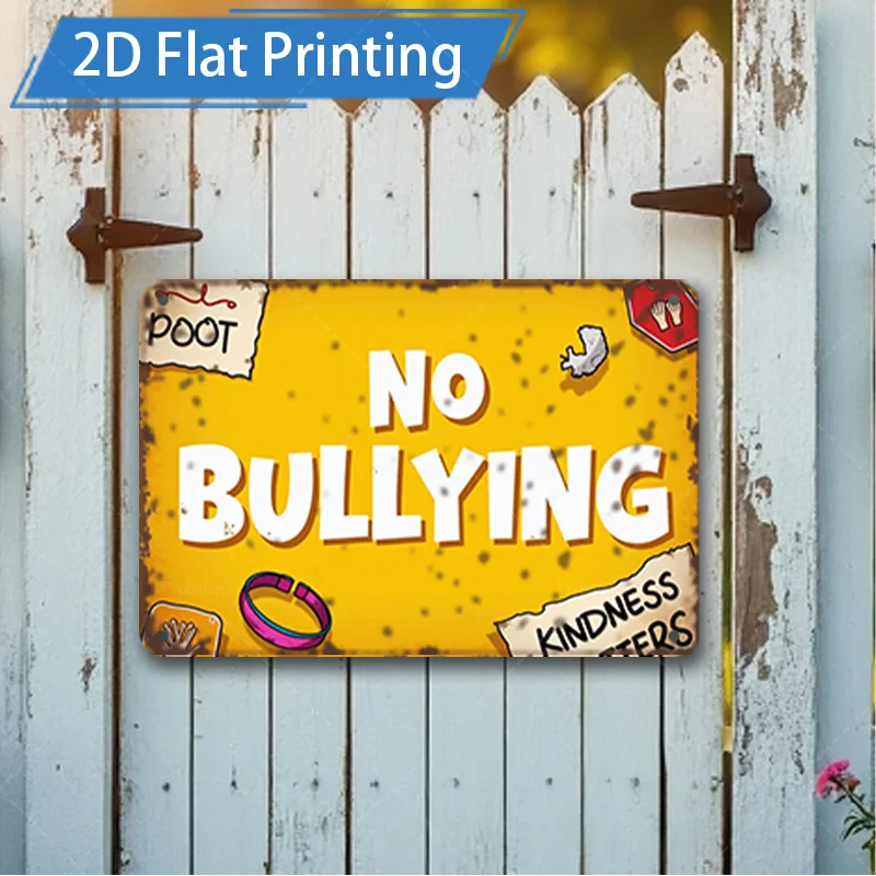 [2D FLAT] 1 قطعة علامة معدنية، 8 × 12 بوصة لافتة معدنية غير منتفخة 2D طباعة مسطحة ديكور