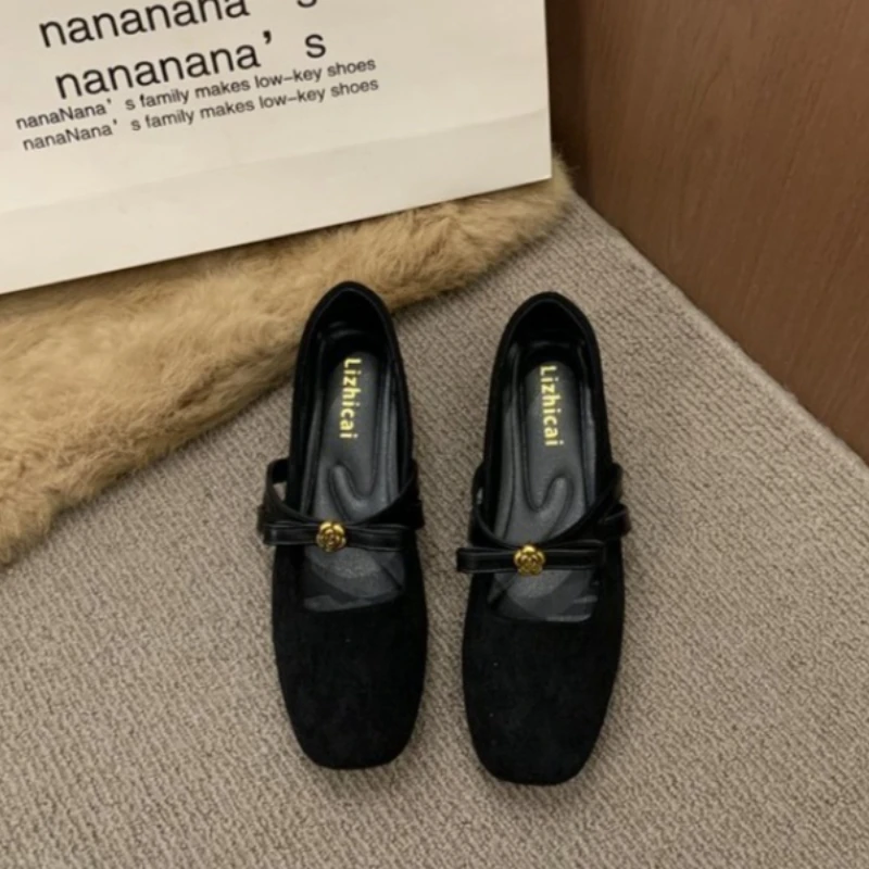 

Женские туфли во французском стиле на толстой подошве, новые осенние модные повседневные туфли на низком каблуке, удобные