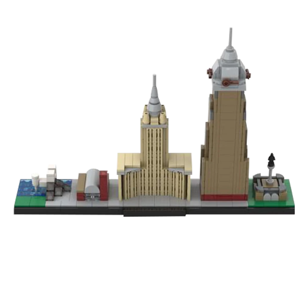 

Gobricks MOC City Landmarks Cleveland Skyline Building Block set Lakeside Street View Architecture Education Brick Toys KidsGift