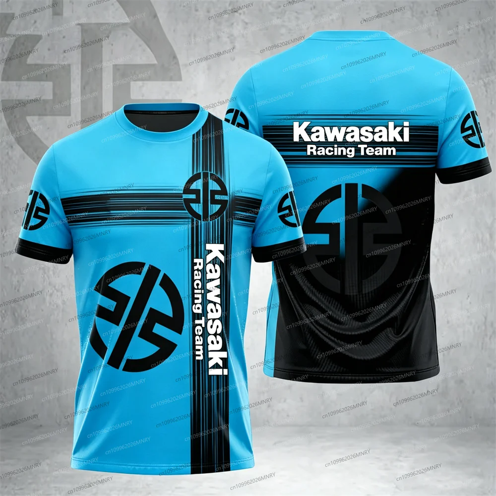 

Summer Men's Tshirt Top Motorcycle Kawasaki Tshirt Logo 3D Print Women Short-sleeved Breathable T-shirt Motorcycle Men t-shirt