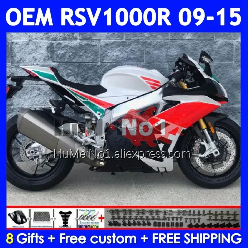 Injection For Aprilia RSV 1000 R 1000R RSV1000RR 315No.10 RSV1000 09 11 12 13 15 Red white 2009 2010 2012 2013 2015 Fairings