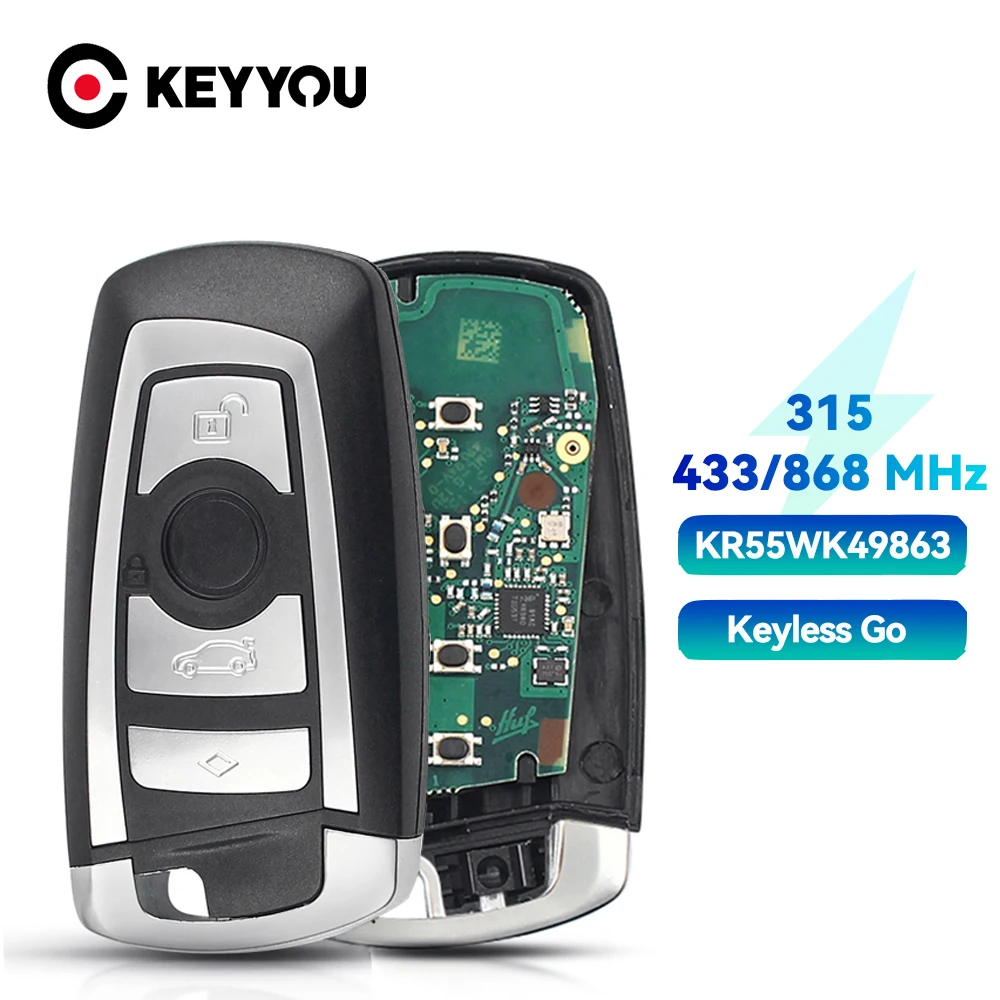 

KEYYOU Remote Car Key For BMW CAS4 F 3 5 7 Series E90 E92 E93 E60 X5 F10 F20 F30 F40 New 5 7 Series 315/434/868Mhz ID49 PCF7945