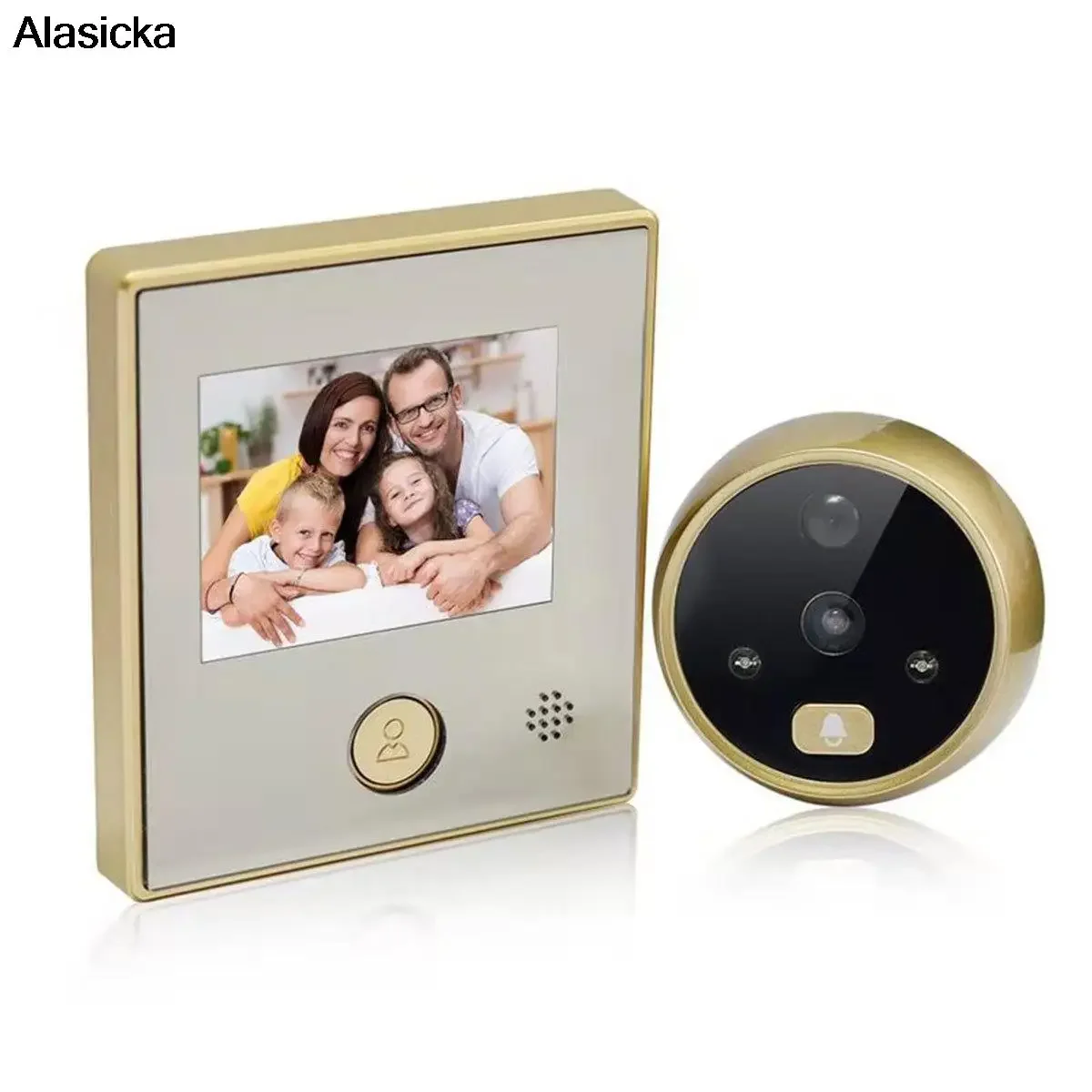 2.8 นิ้วจอแสดงผล LCD Smart Video Doorbell การตรวจจับการเคลื่อนไหวแบตเตอรี่ Li-Ion Nighttime Doorbell กล้อง Auto Photo & Video Cats Eye