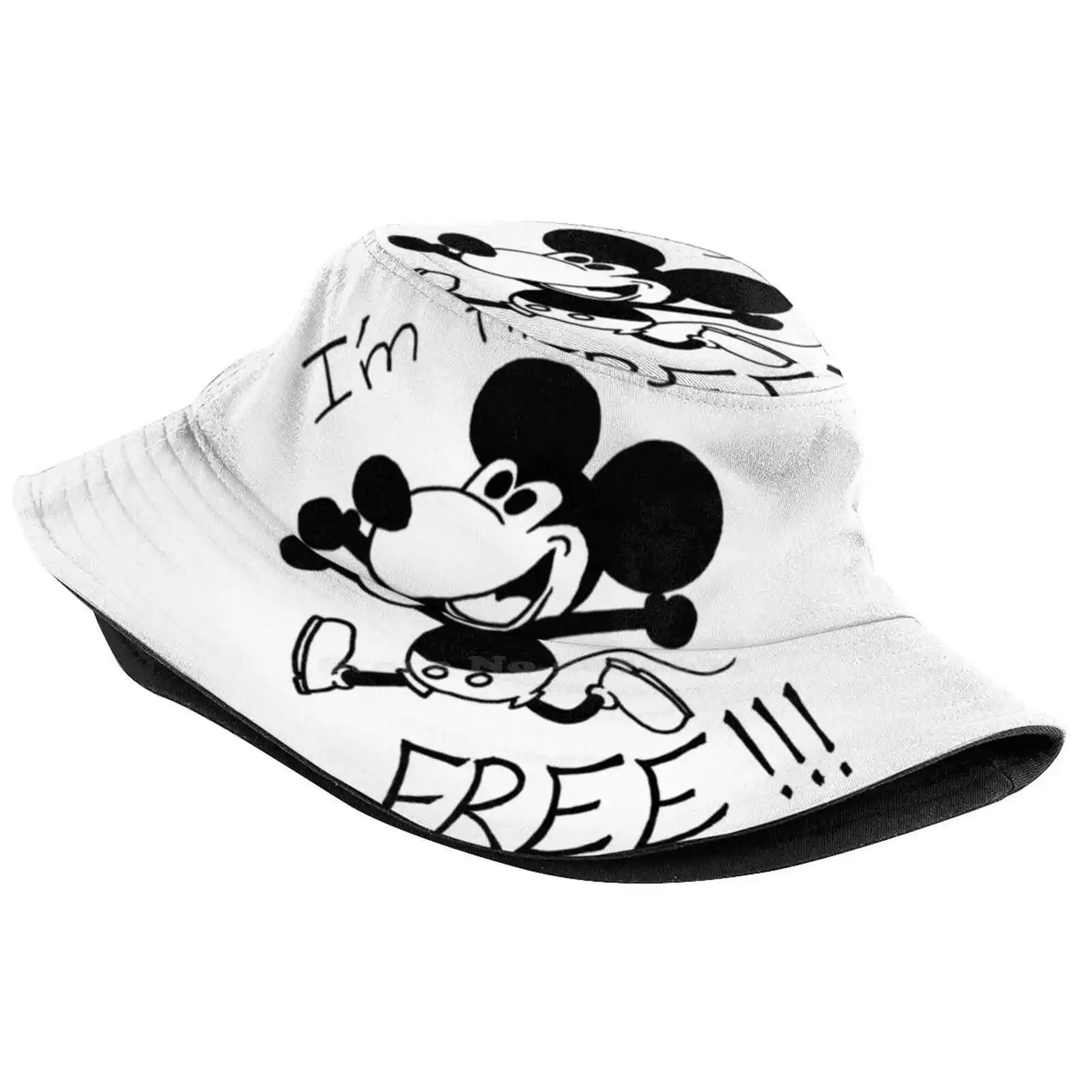 The Mouse Sun Cap Fisherman Hat Bucket Hats Mickey Free Mouse Public Domain Steamboat Willy Happy