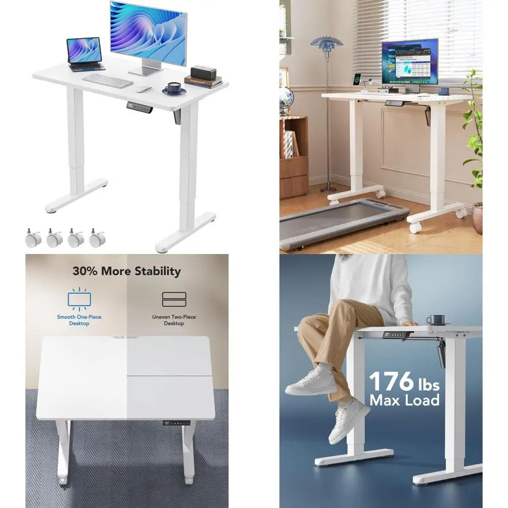 

Compact Standing Desk with 35 x 20 Surface, Height Adjustable, 4 Memory Settings for Comfortable Computing