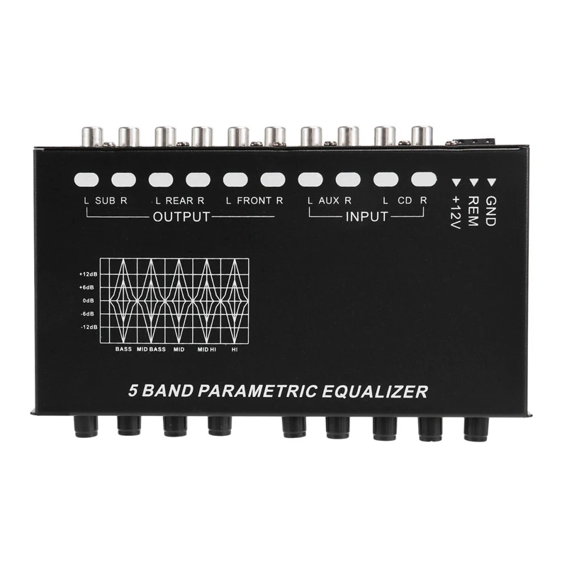 

2X 5-полосный автомобильный аудио эквалайзер, регулируемый 5-полосный EQ автомобильный усилитель, графический эквалайзер с выбранным переключателем входа CD/AUX