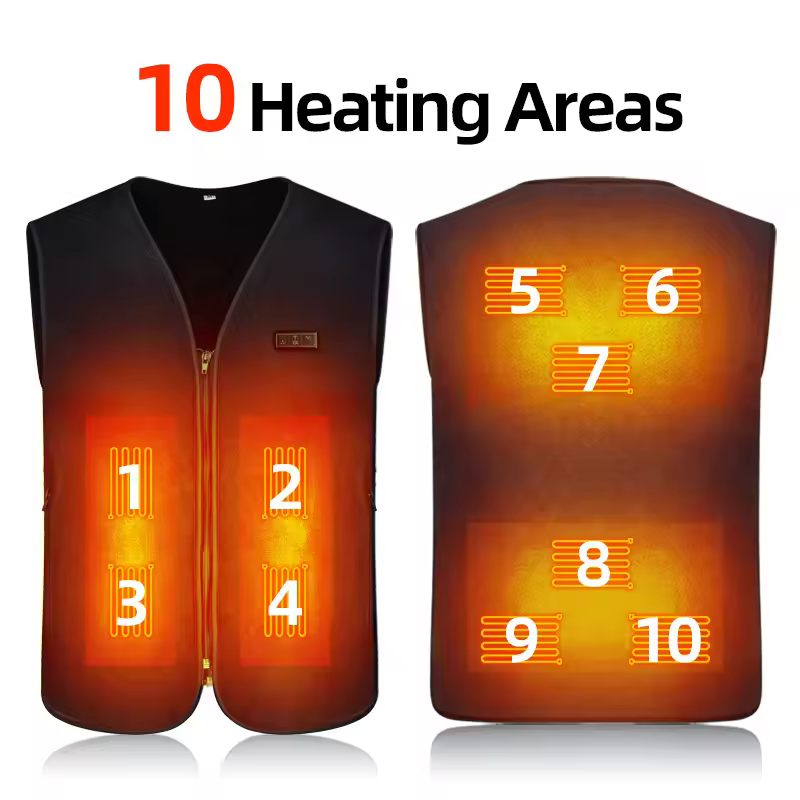 Smart Fleece Heated Vest Men USB Electric Self Heating Vest Women Rechargeable Heated Jacket Thermal Hunting Heated Clothes - Image 2