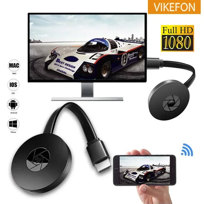 Video Receiver 1080P For MiraScreen Display Anycast Portable Miracast Dongle HDMI-Compatible For TV Android IOS Mirror Screen