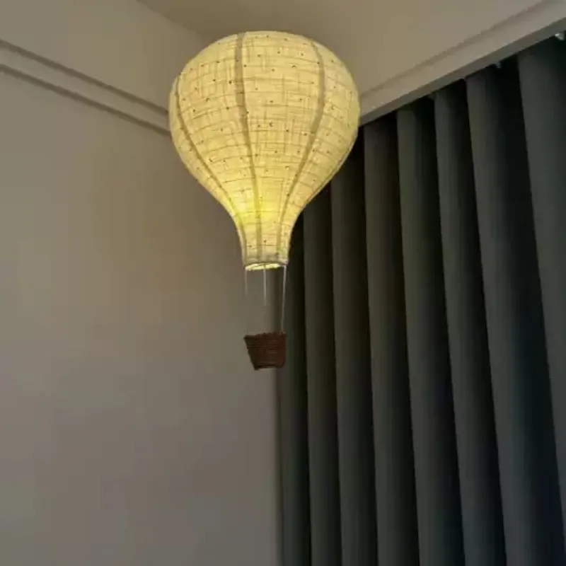Handmade Fabric Hot Air Balloon Hanging Ornament  Room Decor Atmosphere Lamp Lampshade Home Pendant - view 4