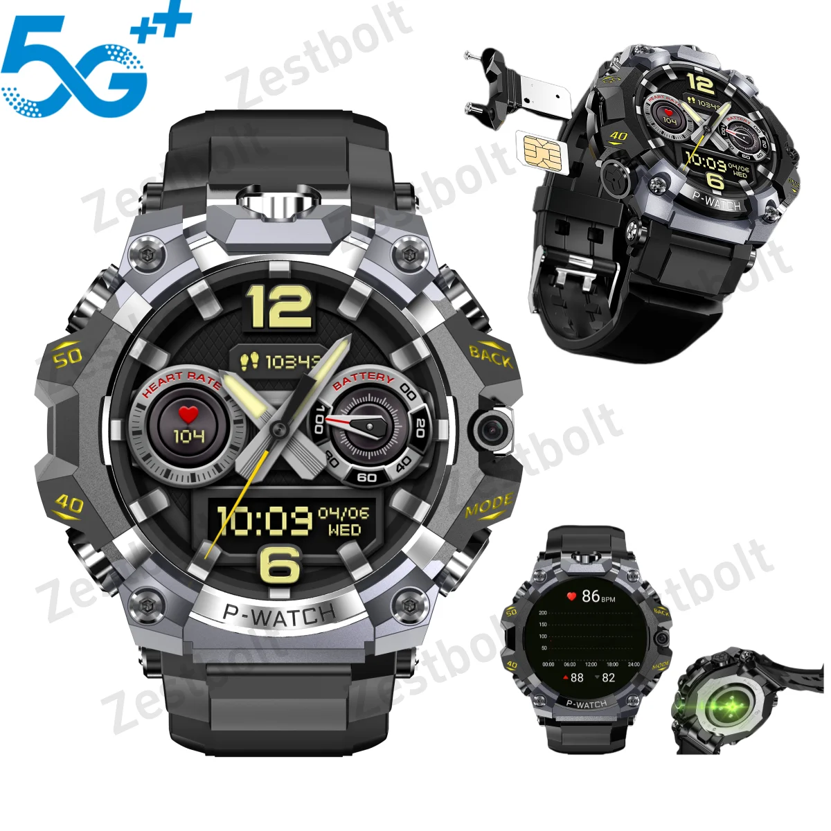 

Upgrade Android 10.0 Smart Watch 4G Cellular Version Smartwatch With HD Dual Camera IP68 Watchproof Swimming Compass GPS NFC