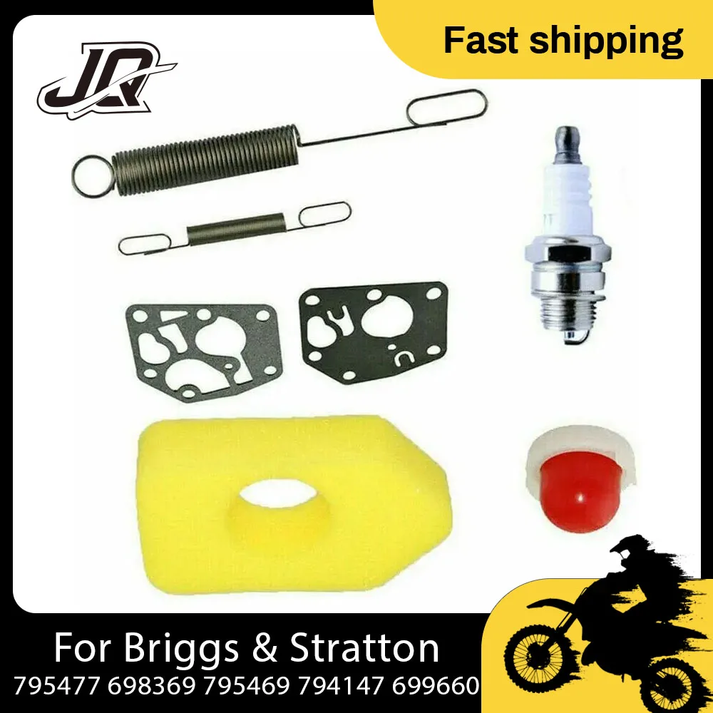 

795477 698369 795469 794147 699660 Air Filter Sponge Spark Plug For Briggs&Stratton Classic Engines Lawn Mower Service Kit