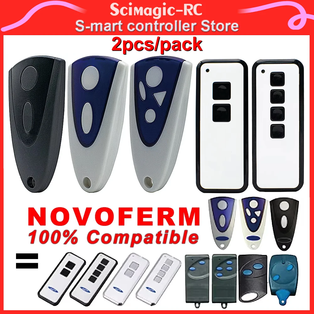 2pcs/pack 433MHz Garage Remote Control for NOVOFERM 502 512 504 / MINI-NOVOTRON 504 524 522 MCHS43-2 MNHS433-02 Gate Door Opener