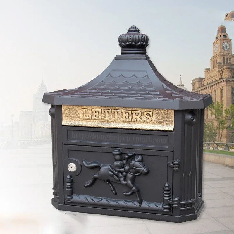 

Antique Letterbox Outdoor Street Home Mailbox for Newspaper Post Mail Letter Box Case Courtyard Decoration Vintage Mailboxes