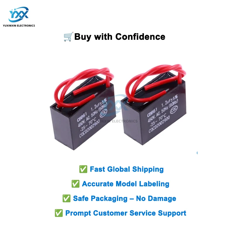 1PCS CBB61 커패시터 0.8uF ~ 25uF 450V AC 모터 팬 작동 시동 슈퍼 커패시터 콘덴서 (천장 선풍기, 에어컨, 펌프용)