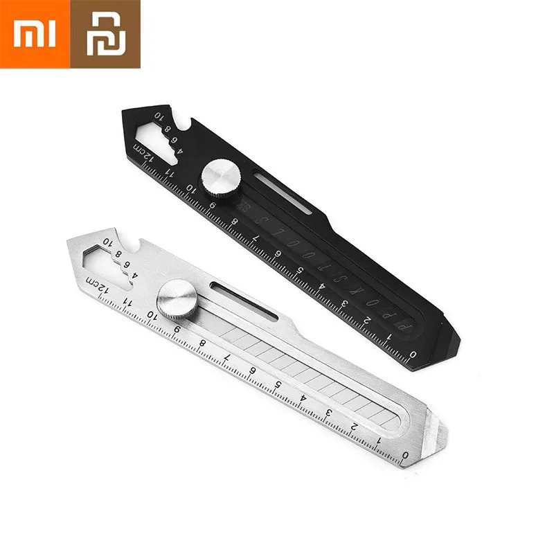 Youpin XIAOMI 10 in1 Multi-Function Knife Stainless Steel Sharp Pocket Utility Knife /Ruler/Bottle Opener Unboxing Cutter Office