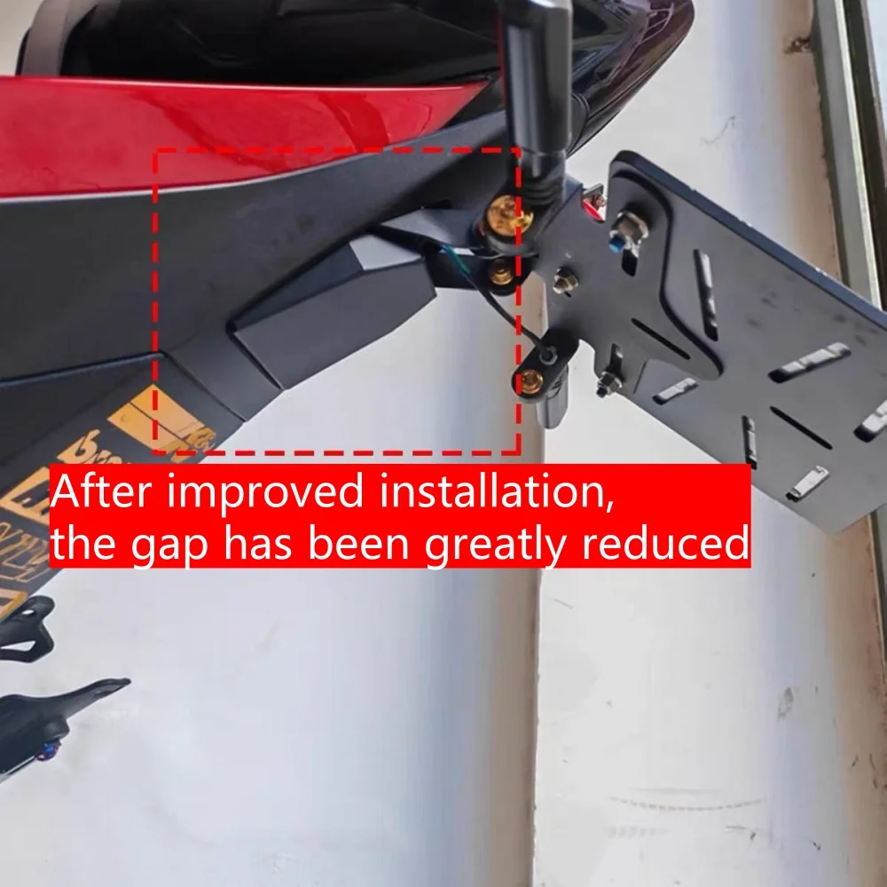 ل ZONTES 703R/RR دراجة نارية تعديل الذيل القصير إطار لوحة الترخيص الذيل الخلفي 703RR إطار لوحة ترخيص قابل للطي #4