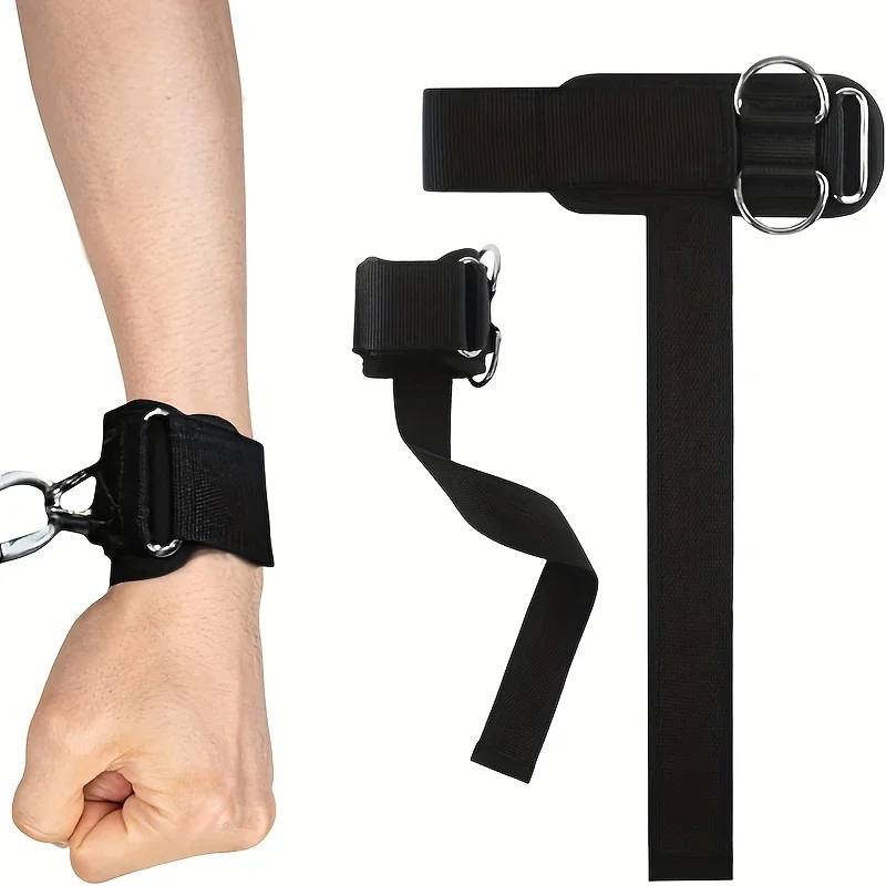 

2-in-1Wrist Straps for Weightlifting, Weightlifting with D Ring Deadlift for Cable Machine Workout Gym