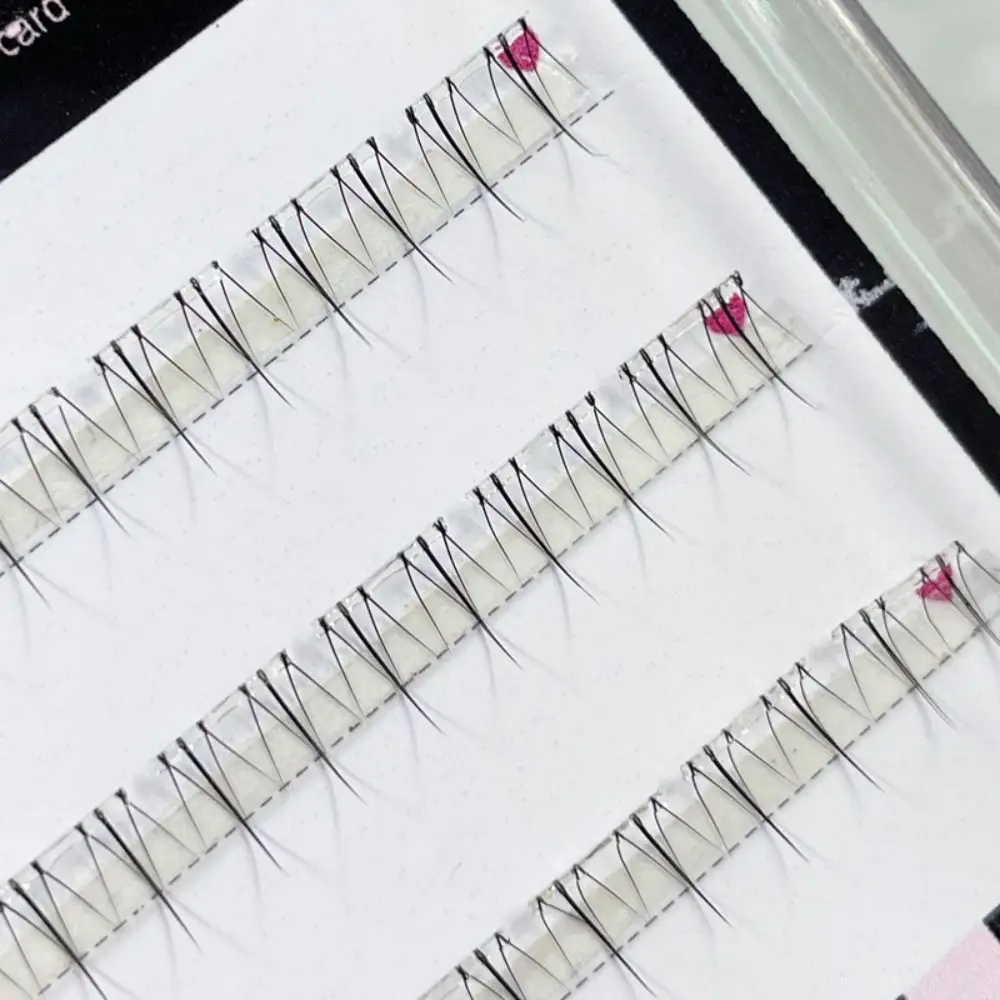 Faux-cils inférieurs auto-adhésifs, naturels, vaporeux, transparents, à large tige, rapides à porter, aucune colle nécessaire