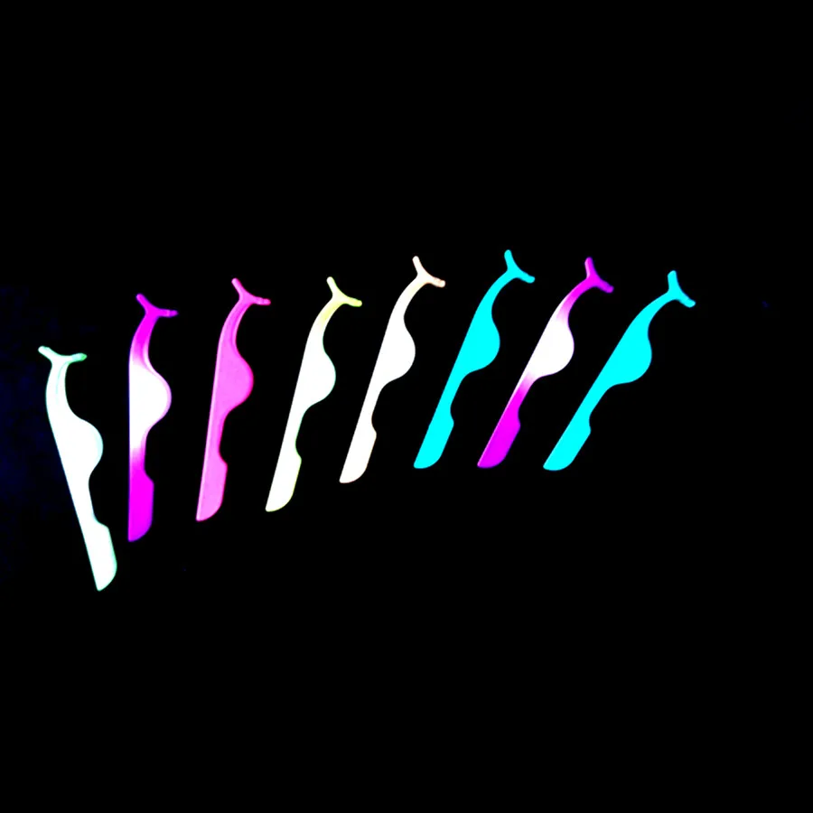 Klamra do rzęs ze stali nierdzewnej w kolorze tęczy, aplikator do podkręcania rzęs, narzędzie do makijażu kosmetycznego, pęseta, zacisk.