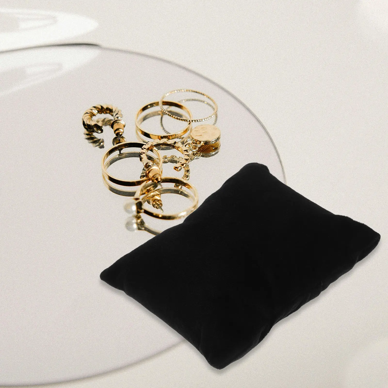 6Pcs Premium Black Jewelry Display Pillow Ideal for Bracelet Bangle Watch Chain Organization Stylish Minimalist Home Display