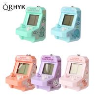 Mini Portable Game Console With Keychain Children Handheld Game Console Keyring Toy Retro Arcade Creative Toys Key Fob Kids Gift