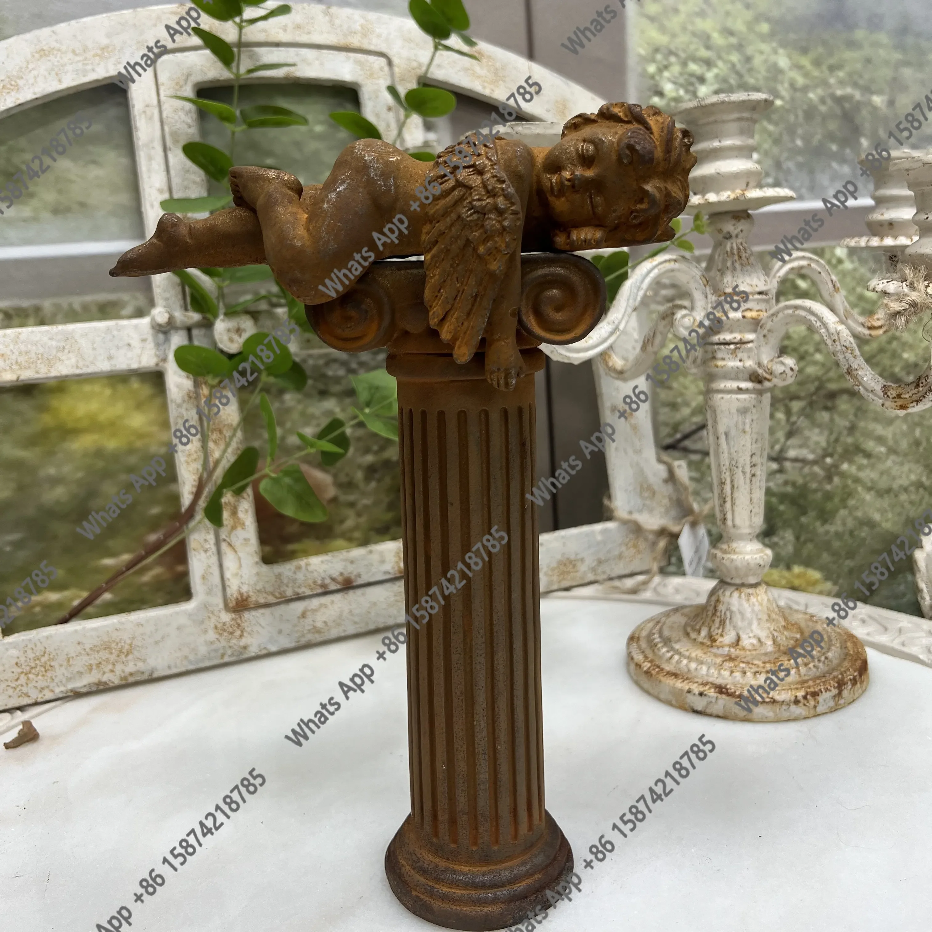 

Декоративная подставка JCraft из чугуна в виде римской колонны для балкона, подоконника, террасы, сада, виллы. Экспорт.
