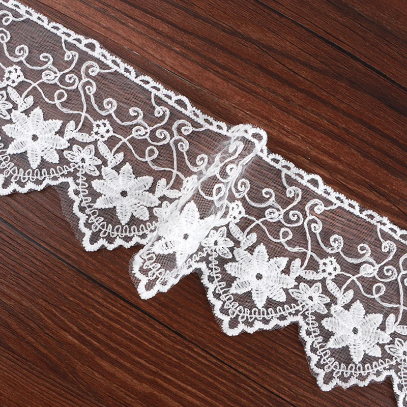 15 Meters Elastic Embroidery Lace Milk Silk Lace Water-Soluble Children\'s Clothing Wedding Dress Lace Accessories