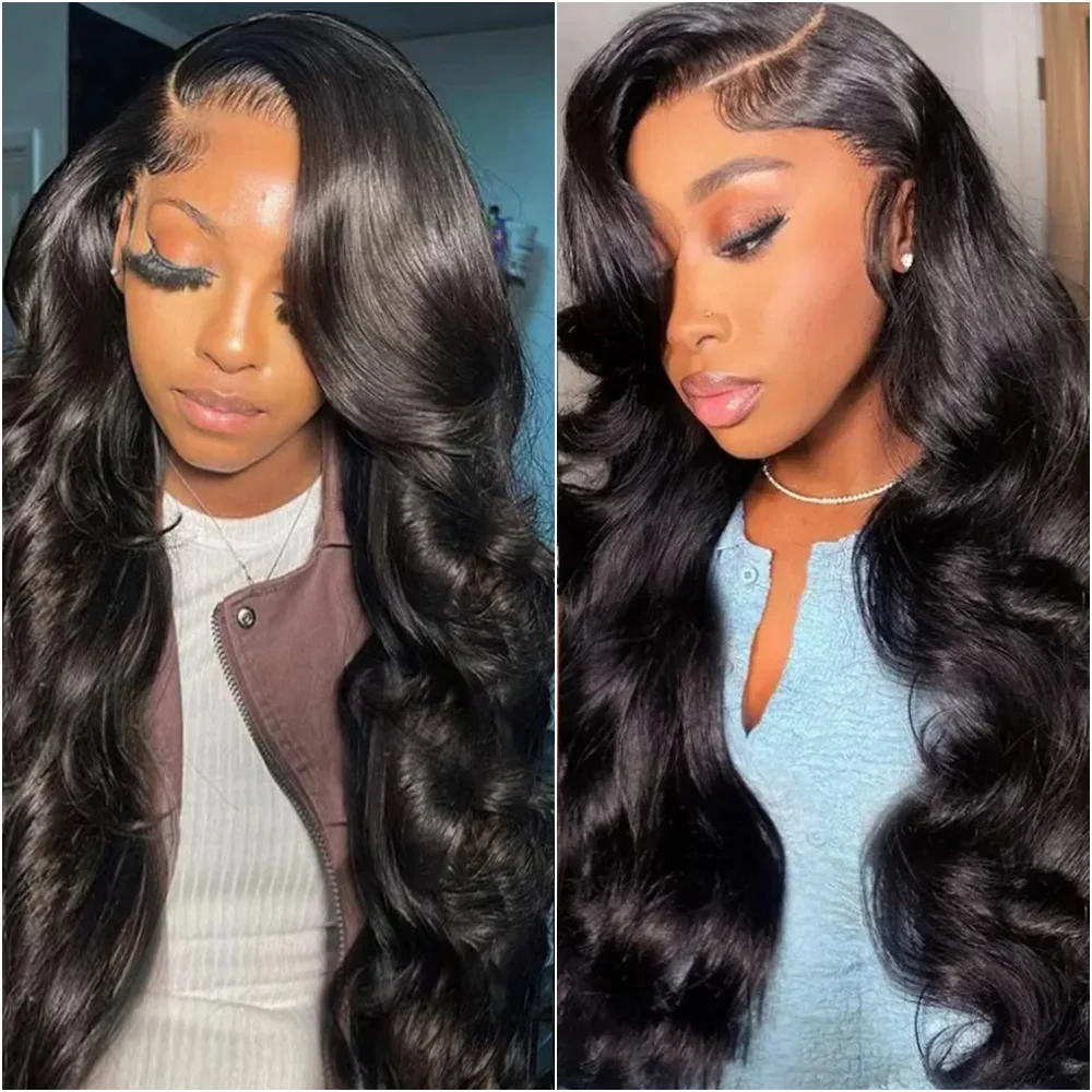 Perruque Lace Front Wig Body Wave Naturelle, Cheveux Humains, 5x5, 13x6, HD, Pré-Plumé, Prêt à vitation et à Utiliser, 360 de Densité, pour Femme