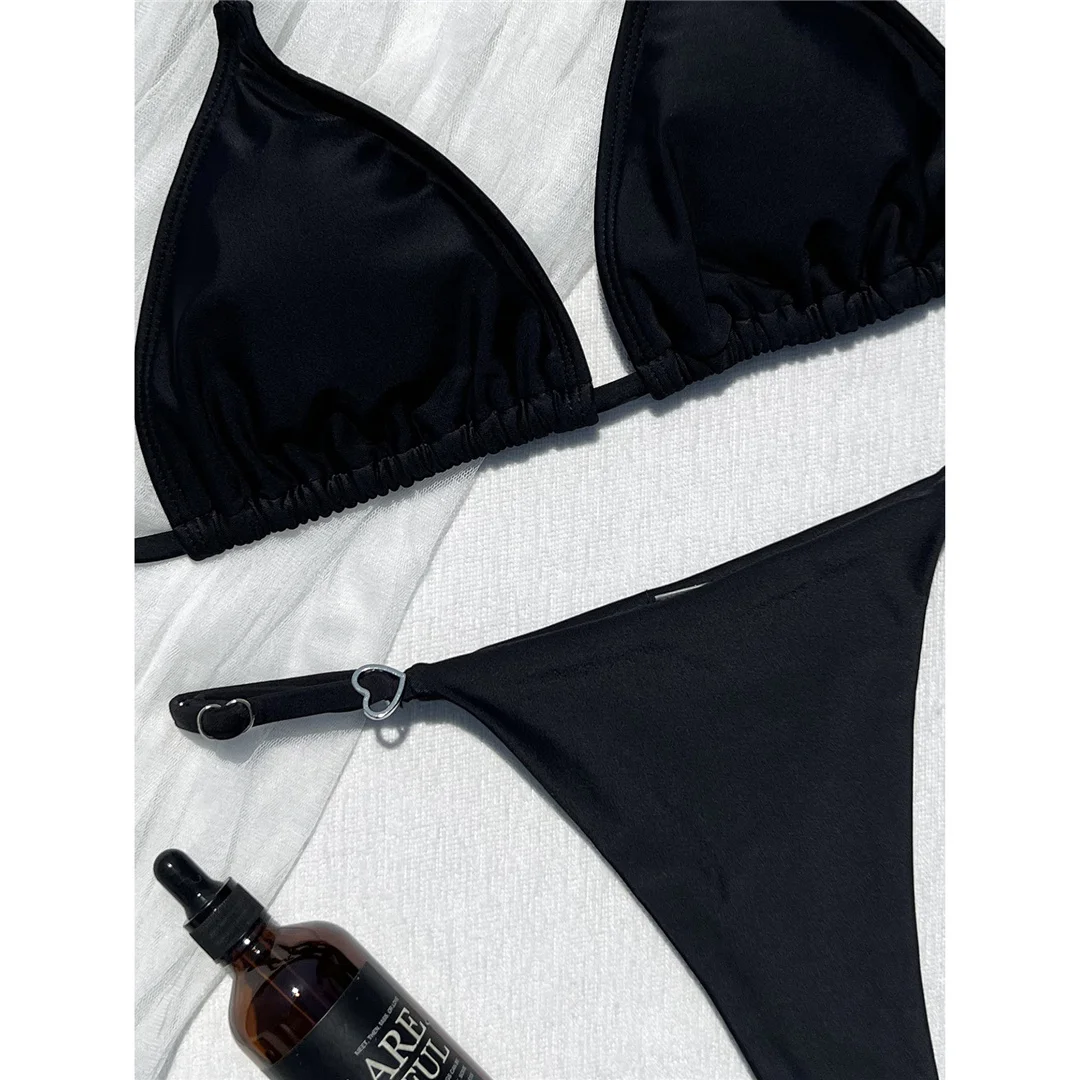 2026 Sexy Neckholder-Bikini Damen-Badeanzug Zweiteiliger Bikini-Set mit hohem Beinausschnitt und Polsterung Badeanzug V8271 – Detail 4