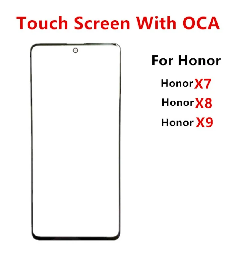 Outer Screen For Honor X7 CMA-LX1 / X8 TFY-LX1 / X9 ANY-NX1 Front Touch Panel LCD Display Glass Cover Repair Replace Parts + OCA