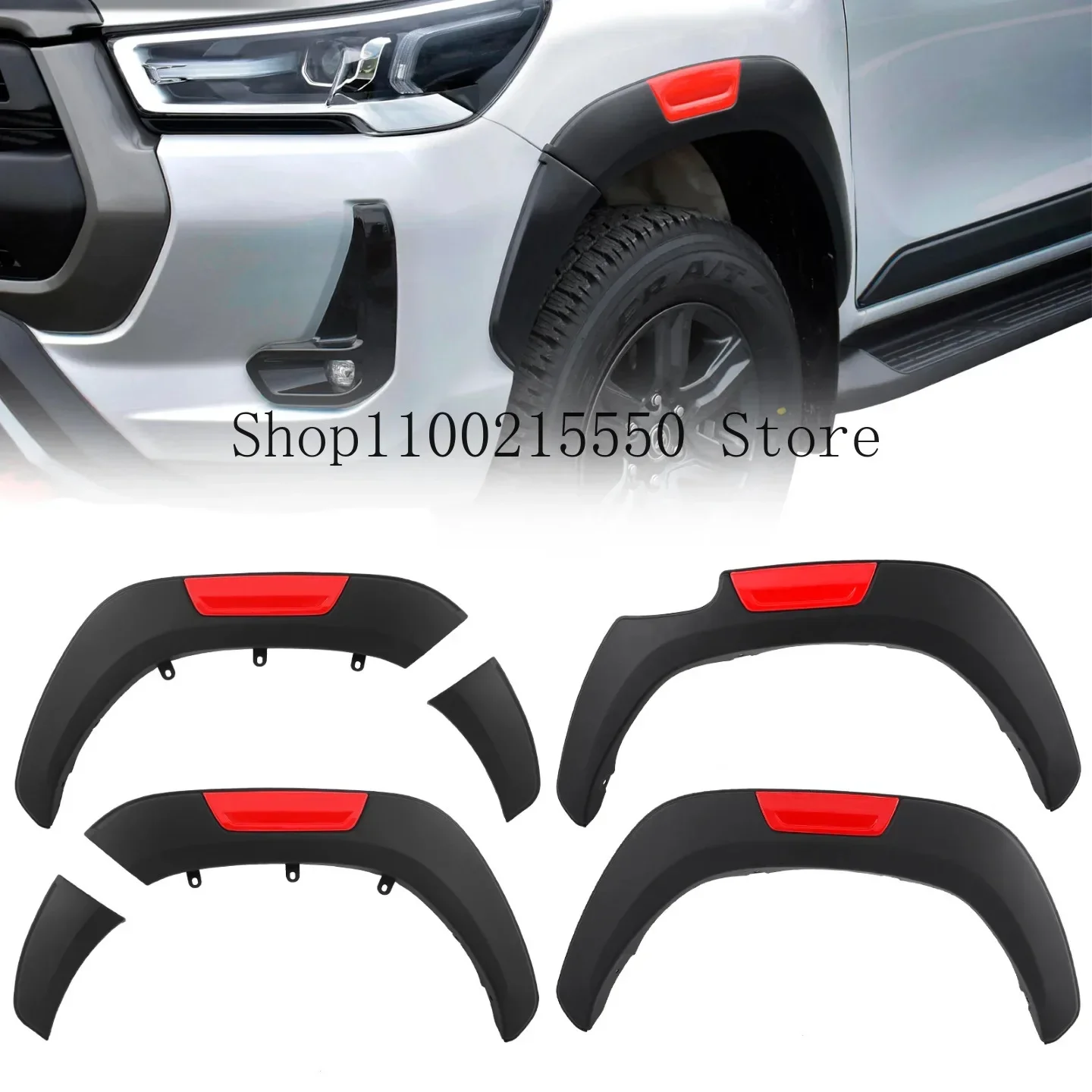 Car Styling Exterior Auto Parts Fender Flare Plate Cover For Hilux Revo Rocco 2015 2016 2017 2018 2019 2020 2021 V6 Mudguard