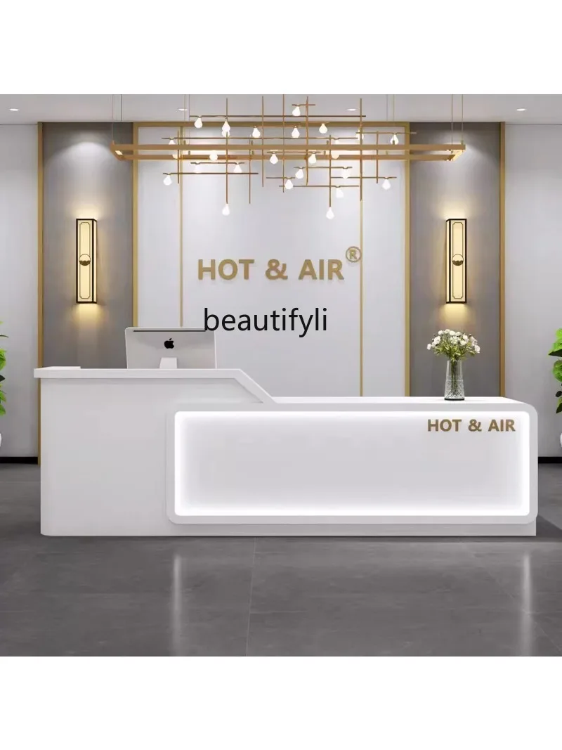 Beauty Salon Cashier Counter Clothing Store Yoga Studio Arc Bar Counter Company Front Desk Reception Desk