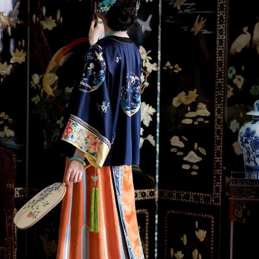 China Print Heavy Embroidery Qing Dynasty Clothing Hanfu National Style Ancient Costume Modified Chinese Vintage Tangsuit Coat