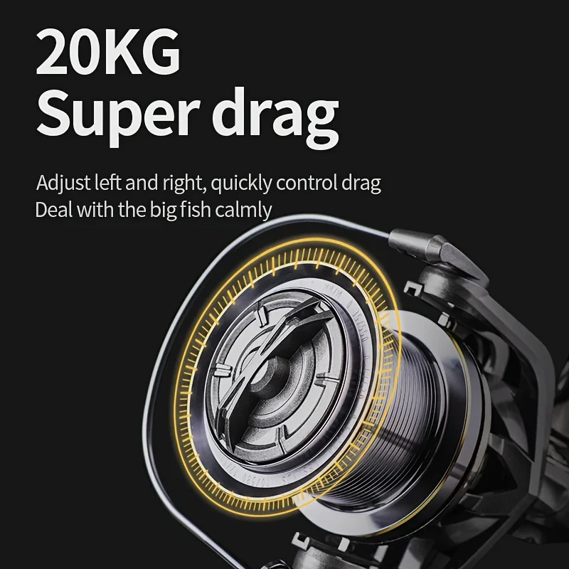 Imagem -06 - Grande Carretel de Pesca Giratório Poderoso Carretel de Água Salgada Água Doce Pesca da Carpa Arrasto 20kg 8000 9000 10000 12000 14000