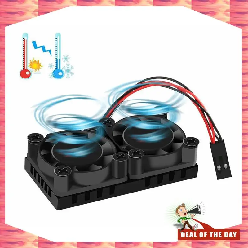 Entrega em 24 horas 2 ventiladores duplos com dissipador de calor Ultimate ventiladores de resfriamento duplos Cooler para Raspberry Pi 4B
