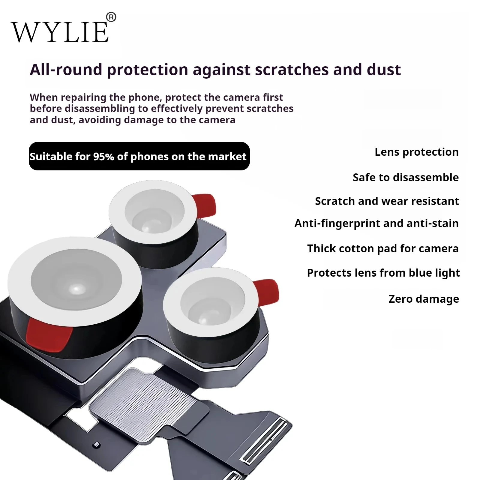 WYLIE ثلاثية الأبعاد كاميرا حماية الإسفنج ملصق 70 قطعة/الحقيبة العالمي للهواتف المحمولة حماية ملصق مجموعة أدوات الكاميرا الأمامية والخلفية