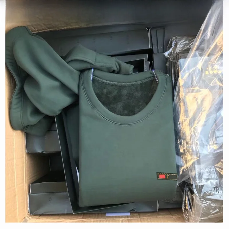 ensemble-de-sous-vetements-thermiques-pour-hommes-double-de-polaire-epais-couche-de-base-pour-l'entrainement-vert-vetements-d'automne-vetements-chauds-pour-la-maison-tissu-tricote