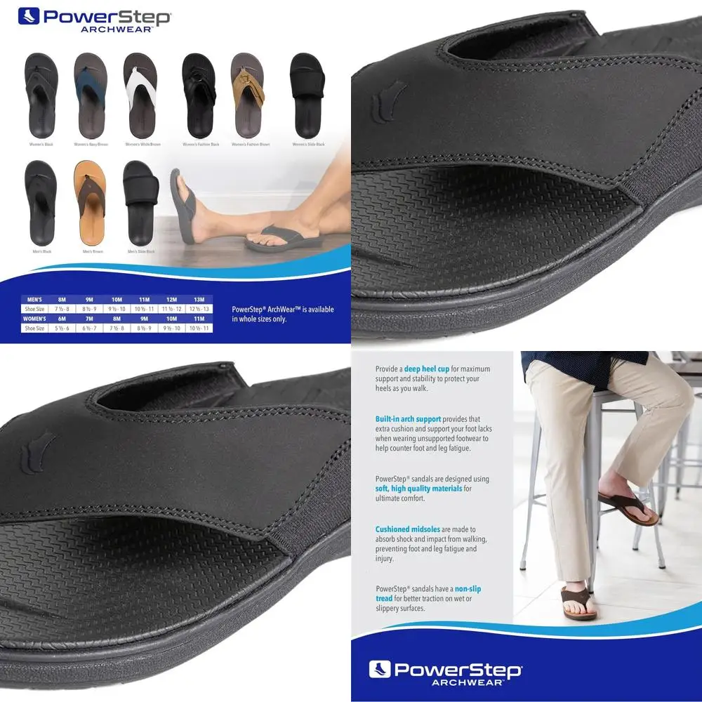 

Men's Arch Support Flip Flops with Cushioned, Lightweight, Non-Slip Orthotic Soles
