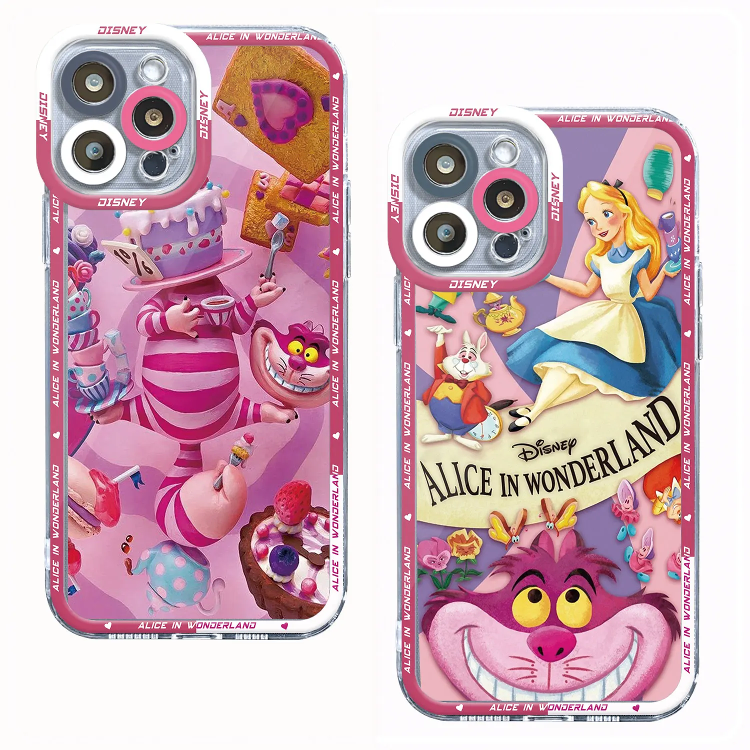 Disney Cheshire Cat Alice in Wonderland Phone Case for Apple iPhone 15 Pro Max 8 12 Mini 11 Pro X XS SE 13 14 Plus XR 7 6s Cover