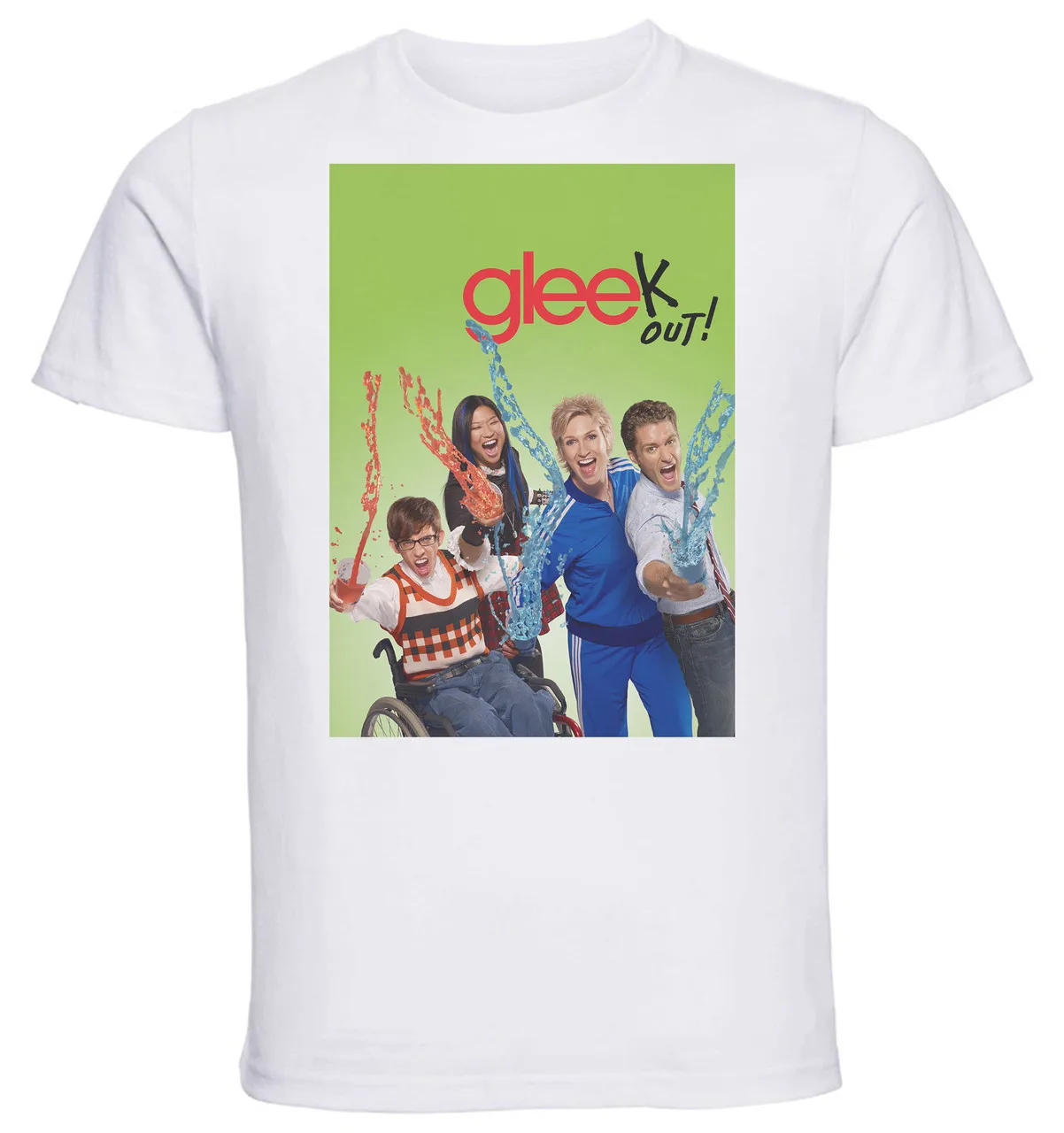 T-Shirt Unisex White TV Series Glee Gleek Out Green