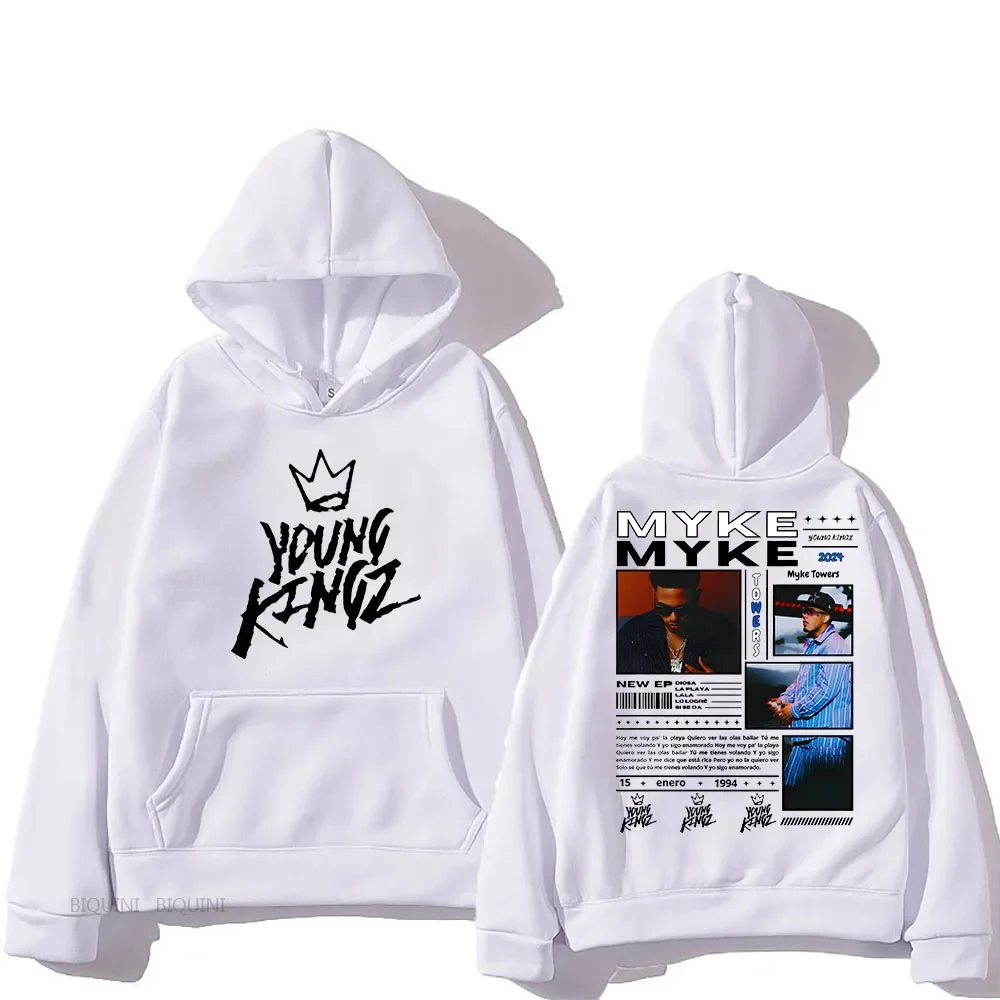 

Rapper Myke Towers 2024 Tour Hooded Long-sleeved Harajuku Casual Sweatshirt With Hooded Fleece Clothes Sudaderas Fashion Hoody